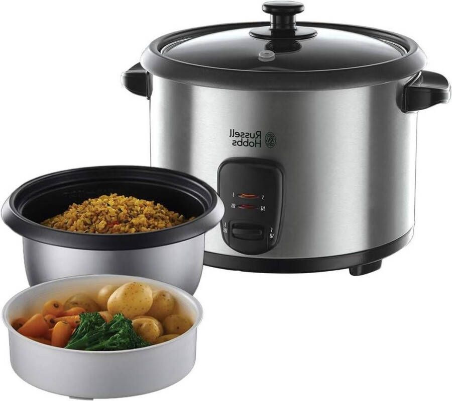 Cook@Home Rijstkoker met Warmhoudfunctie 10 Koppen Rijst 700W RVS Zwart