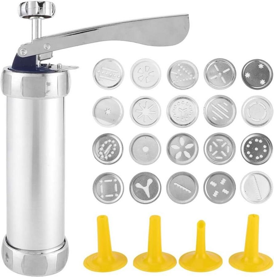 Cookie Press Cutter Maker met 20 Koekjesvormen en 4 Sproeiers