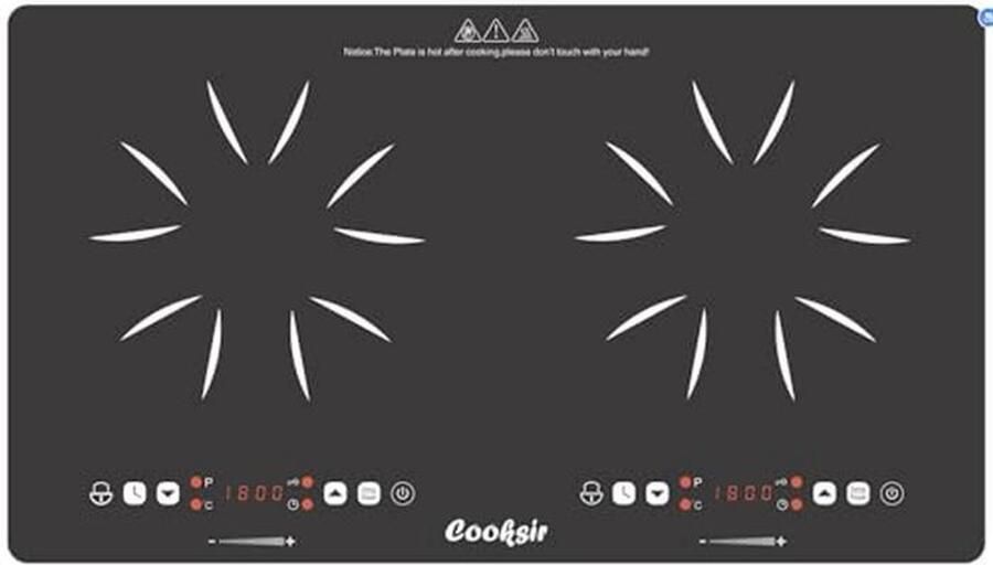 Cooksir keramische kookplaat 2 platen met stekker draagbare kookplaat infrarood warmte 3200 W 56 cm keramische kookplaat kookplaten 2 stuks