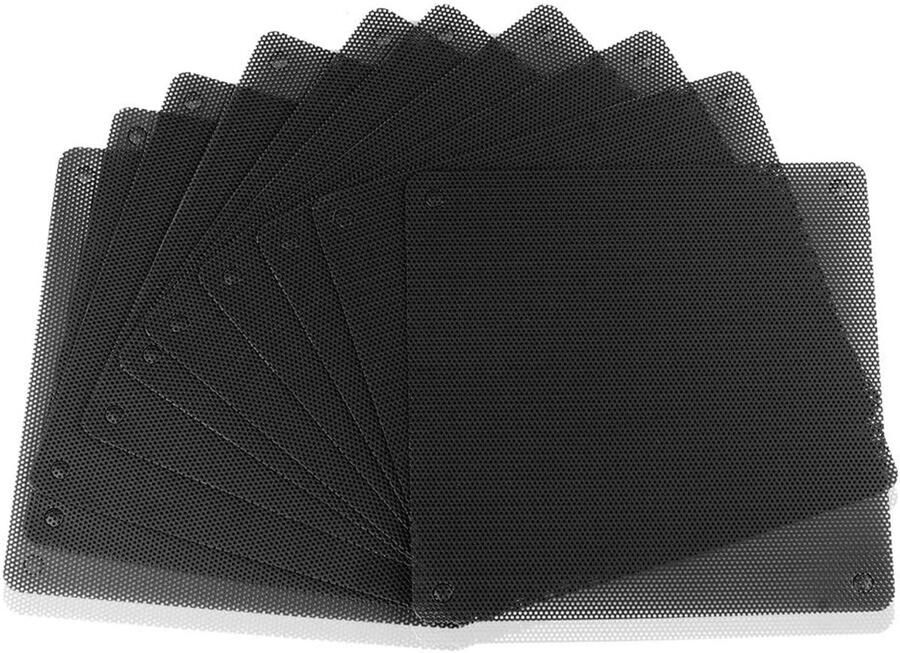 Cooler Ventilator Stoffilter 120mm Hoes Stofdichte Mesh Computer Ventilatorkappen Grills (10x 120mm Zwart)