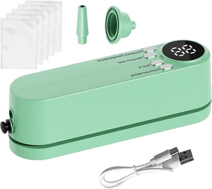 Cordless Vacuum Sealer Rechargeable Sealing Machine Suction Device Heavy-Duty Air Extraction for Kitchen and Travel Professional Food Saver for Pantry and Outdoors