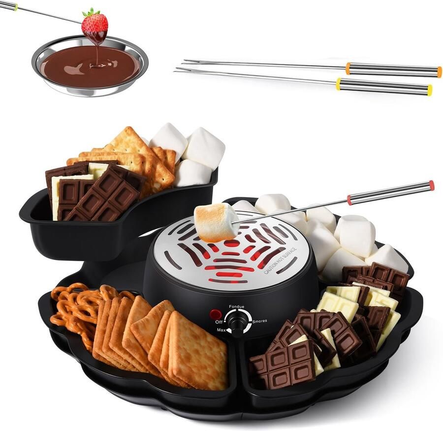 Dailygoods Cosensi 2-in-1 Elektrische Chocoladefondue en S mores-Maker