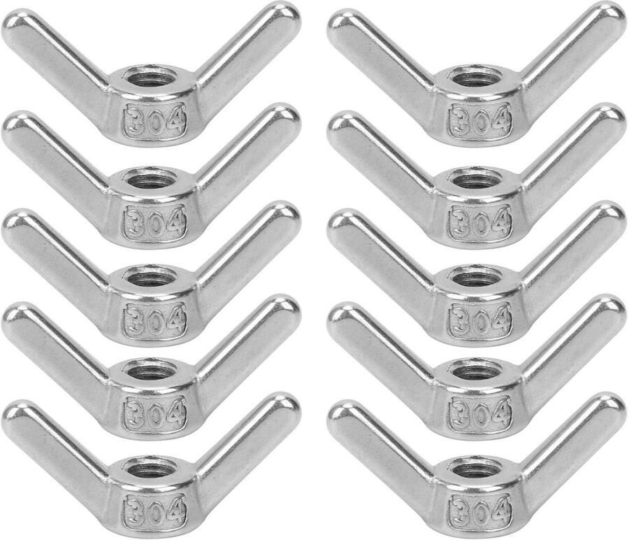 Cosensi Dailygoods Vleugelmoeren Set van 10 Roestvrijstaal