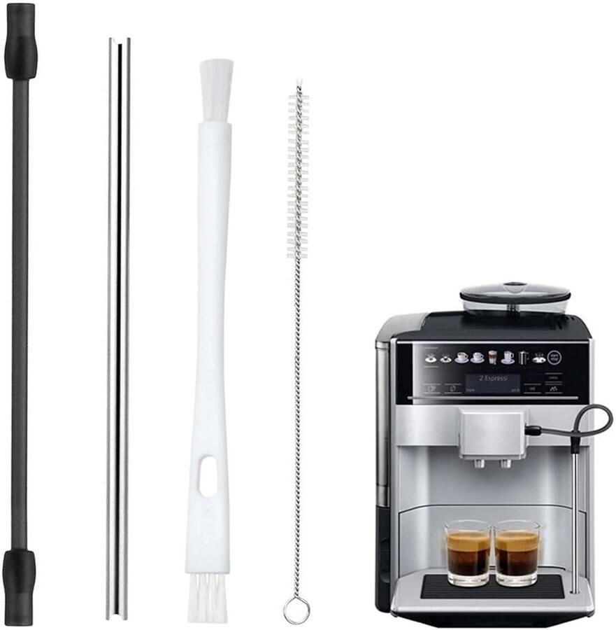 Cosensi Milk Hose Melkslang Geschikt voor Siemens en Bosch koffiemachines Zilver Melkaccessoires Inclusief reinigingsborstels Duu