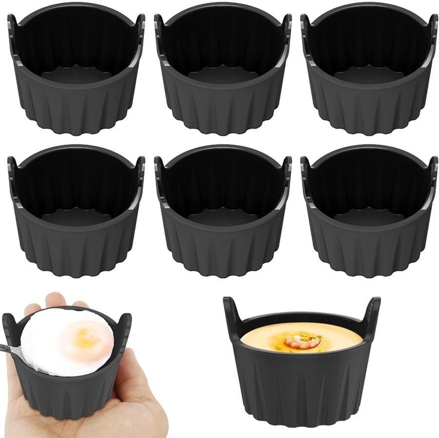 Cosensi Silicone Muffin Moulds Herbruikbare Bakvormen Ideaal voor Air Fryer 6 Stuks Eivormige Mallen Geschikt voor Oven en Magnetron