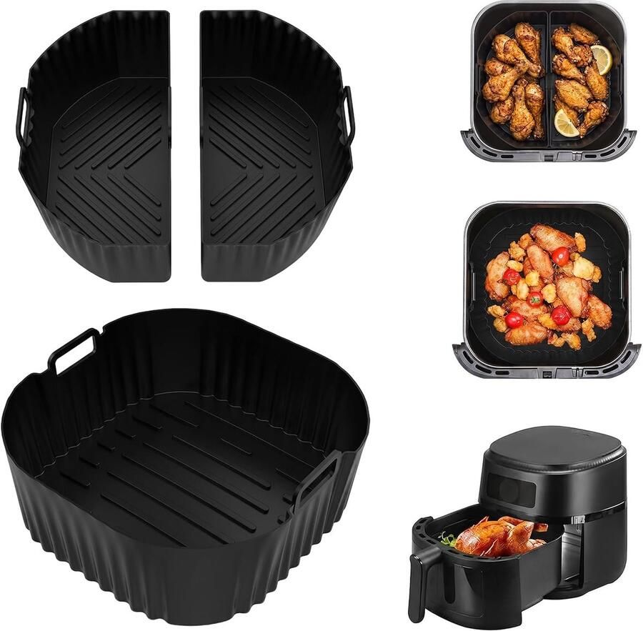 Cosori Turbo Blaze 3 stuks siliconen bakvormen voor Philips 2000 serie NA230 XL 6 2 l Cecotec Cosori Turbo Blaze 5 l 6 l 6 2 l siliconen voeringen voor airfryer magnetron