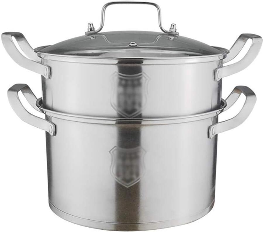 Couscous Maker Stoompan Gezonde Maaltijden Inductie Geschikt 6.3L Inhoud Zilver