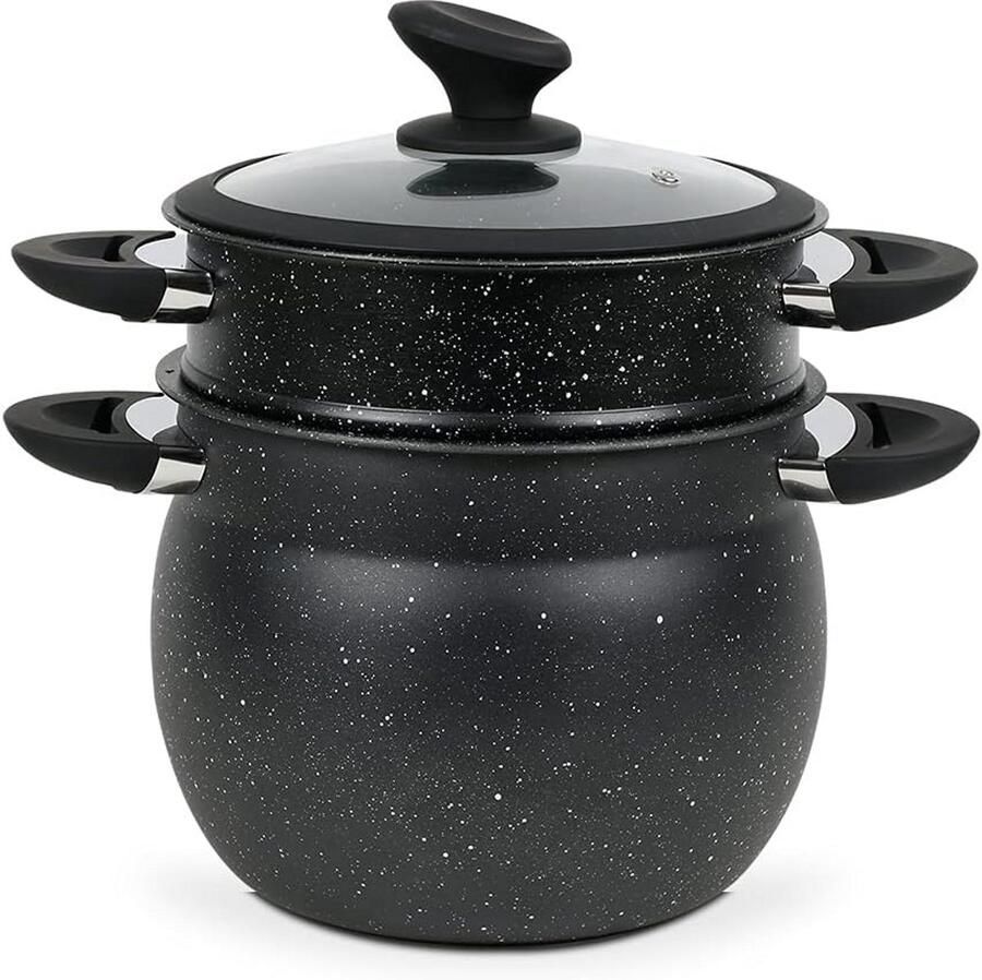 Couscous-pan 6L met marmercoating voor inductie en andere fornuizen