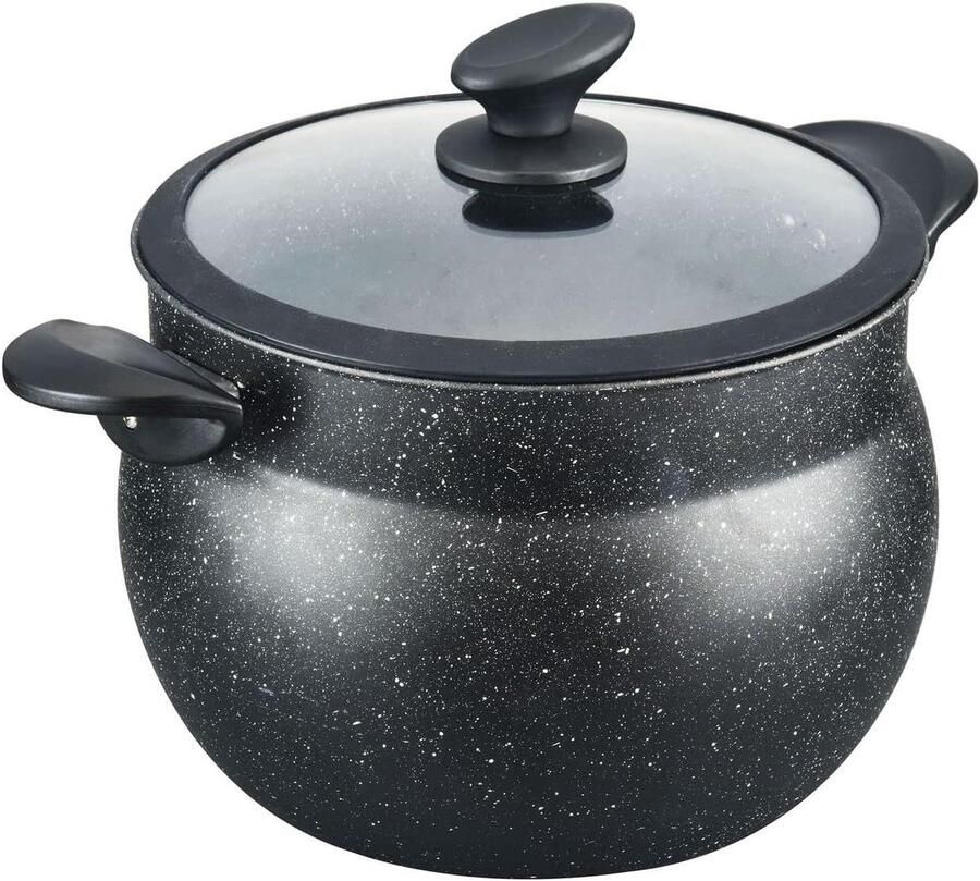 Couscous Pan Stoompan Kuskus Gezond Koken Marmeren Coating 12 Liter Zwart