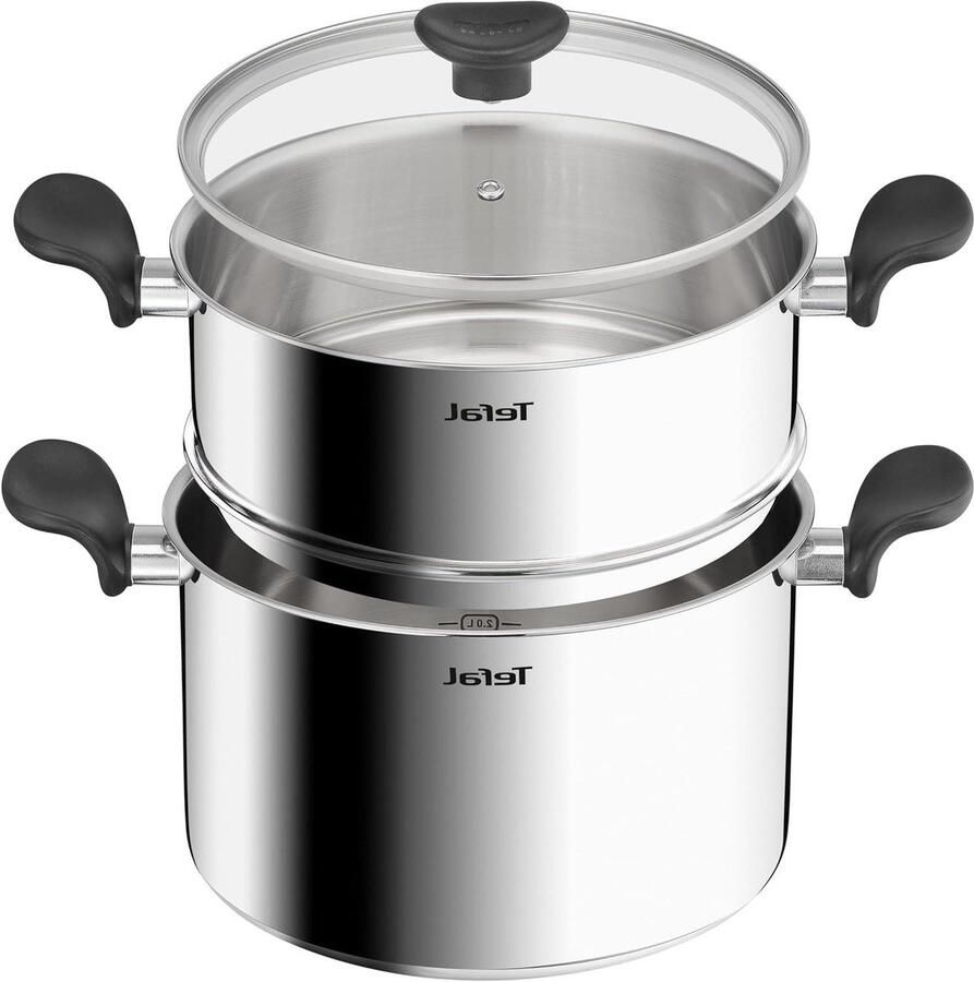 Couscous Pan Stoompan Mand Gezond Koken 3-Laags Bodem 67 Liter Zilverkleurig