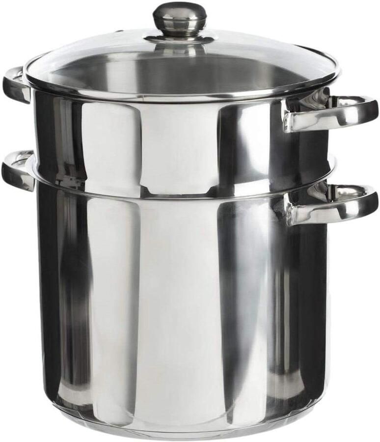 Couscous-pot Stoompan Maaltijden Bereiden Roestvrij staal 11 Liter Zilver