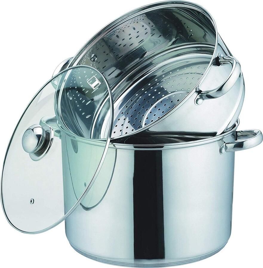 Couscous Stoompan 3-delige Kookpot Gezond Koken Geschikt Alle Vuren 4 Liter Inhoud Roestvrij Staal