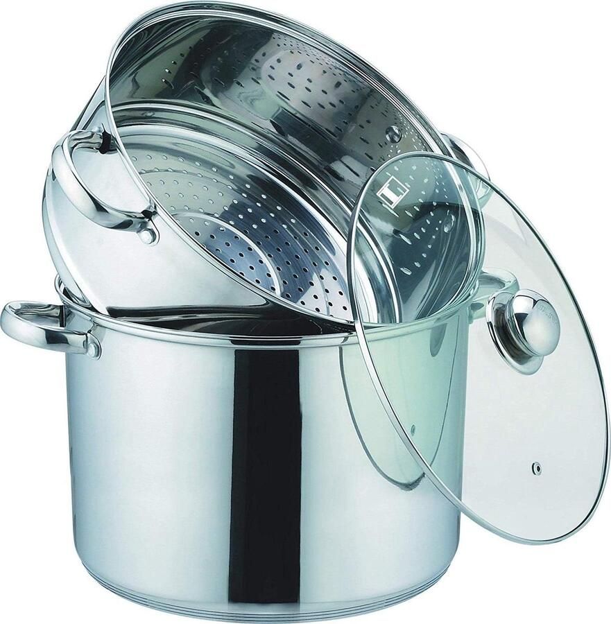 Couscous Stoompan 3-in-1 Kookpot Gezond Koken Geschikt Alle Vuren 4 Liter Roestvrij Staal - Foto 1