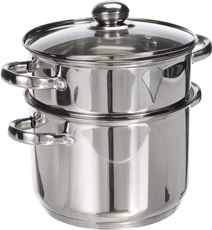Couscouspan Stoompan Driepoot Ketel Gezond Koken Voor Alle Warmtebronnen 6 Liter Grijs