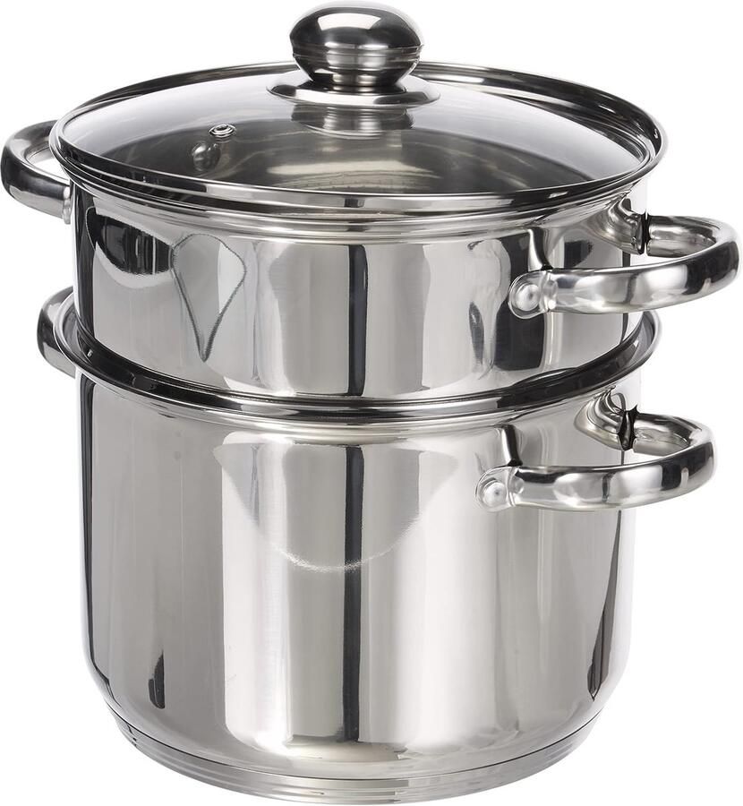 Couscouspan Stoompan Kookpan Ketel Gezond Koken 3-In-1 Functionaliteit 6 Liter Grijs