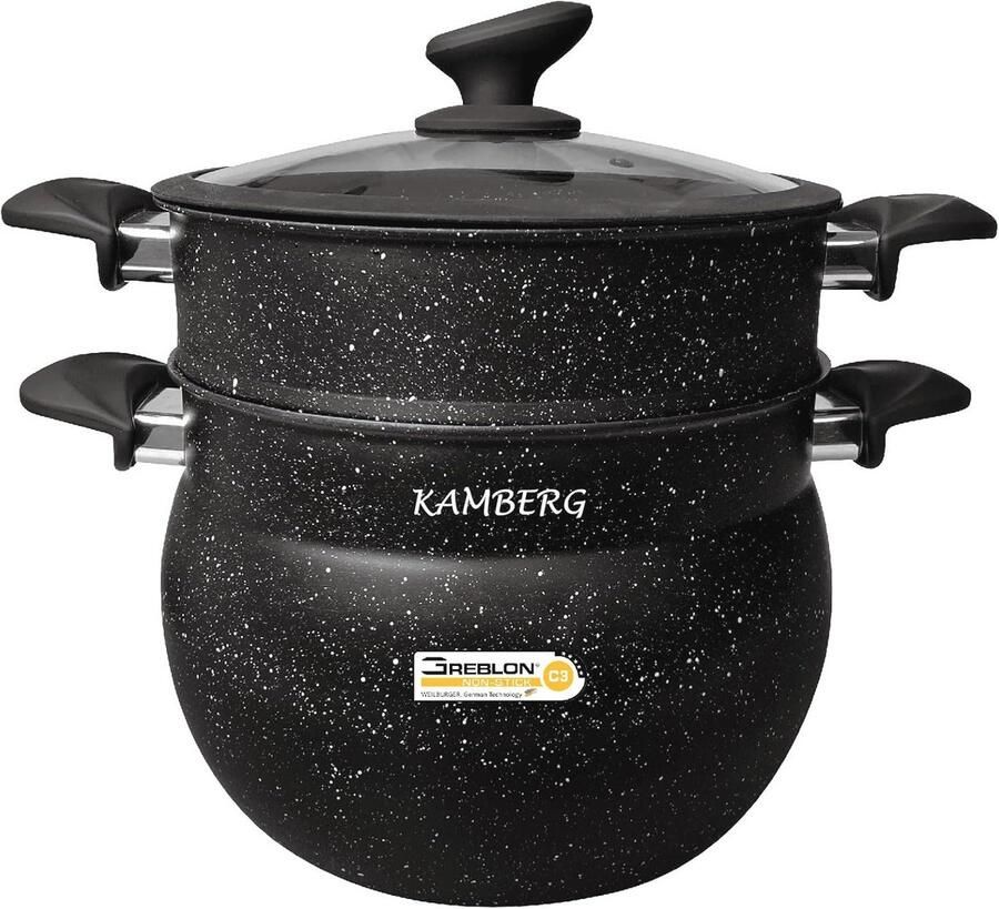 Couscoussier stomer kookpan 3-in-1 Ø 24 cm 8 liter Aluminium Geschikt voor alle warmtebronnen