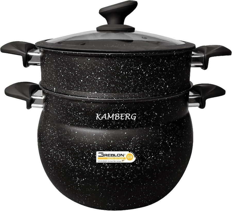 Couscoussier stomer kookpan 3-in-1 Ø 26 cm 11 liter Aluminium Voor alle warmtebronnen