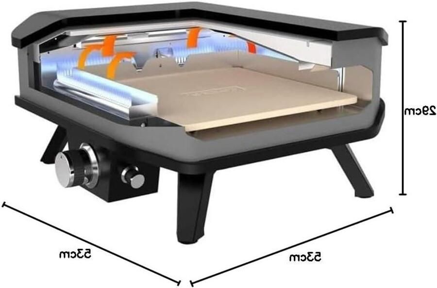 COZZE Pizza Oven for Gas Pizza 33 cm (13 inch) with Therm. Up to 400 °C 34 x 34 cm Easy to Transport with Refractory Stone - Foto 1