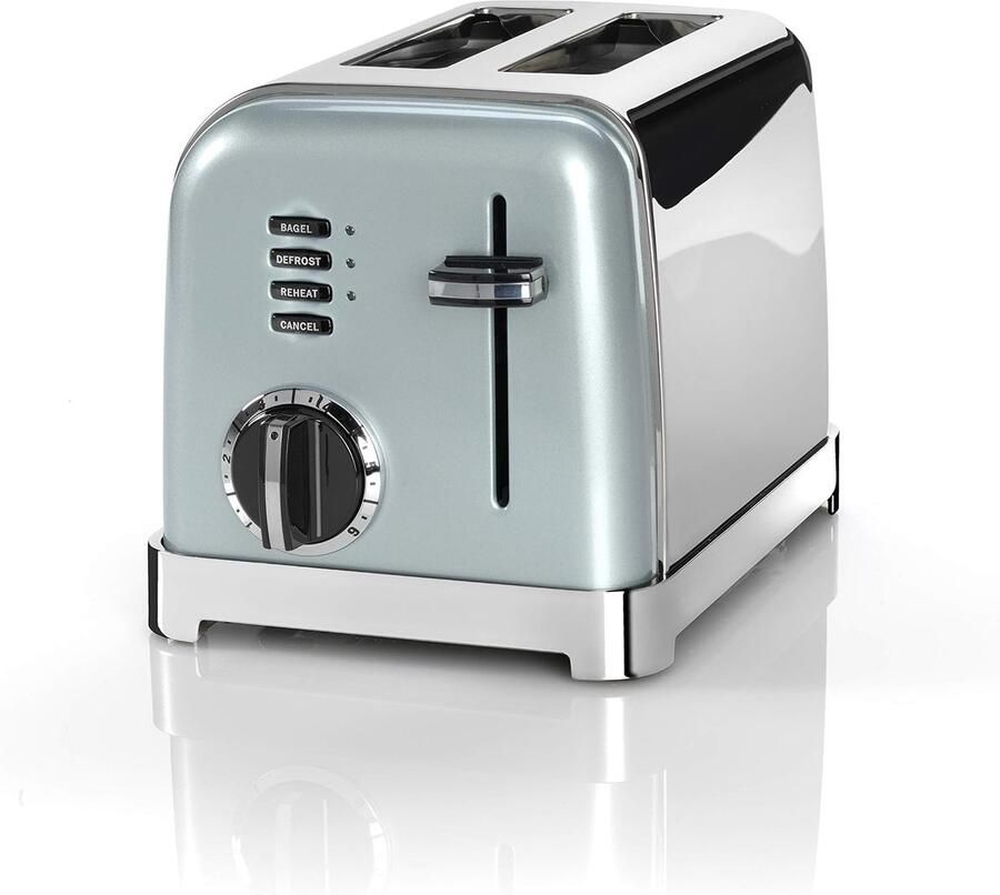 CPT160GE Style Collection 2 Slice Broodrooster Toaster met 2 Sleuven RVS 3 Functies [Bagel Ontdooien Opwarmen] 6 Bruiningstanden Uitneembare Kruimellade Light Pistachio