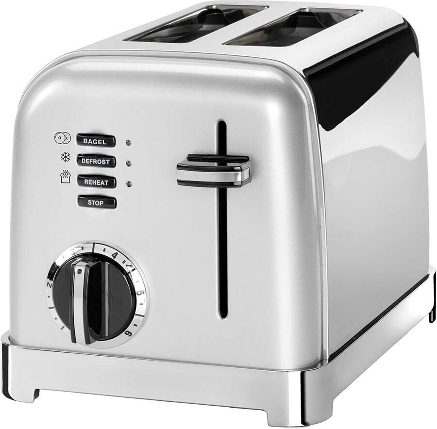 CPT160SE Style Collection 2 Slice Broodrooster Toaster met 2 Sleuven RVS 3 Functies [Bagel Ontdooien Opwarmen] 6 Bruiningstanden Uitneembare Kruimellade Frosted Pearl