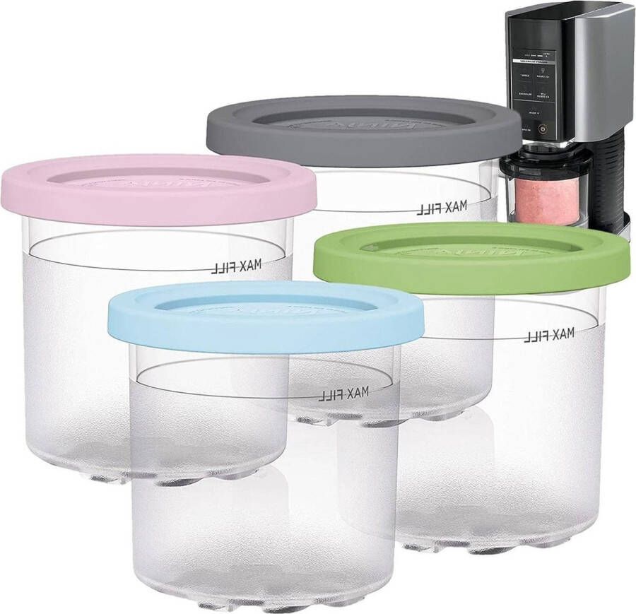 Creami Pint Containers 4 Pack Herbruikbare en Vaatwasser Veilig Ninja Creami Accessoire