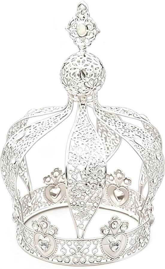 Creatieve metalen taarttopper accessoire babyshower verjaardagstaart decoratie kroon voor jongens en meisjes zilver
