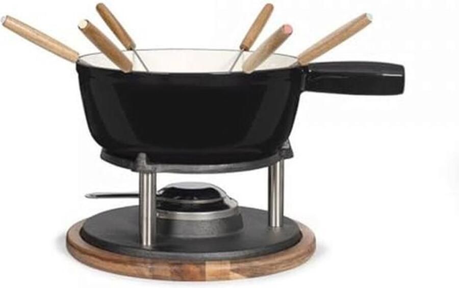 Crèmekleurige Fondueset met 6 Vorken voor 2 6 Liter Fondue