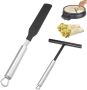 Crêpe-accessoireset – 2-delige roestvrijstalen crêpestrooier en spatel voor het maken van pannenkoeken - Thumbnail 3