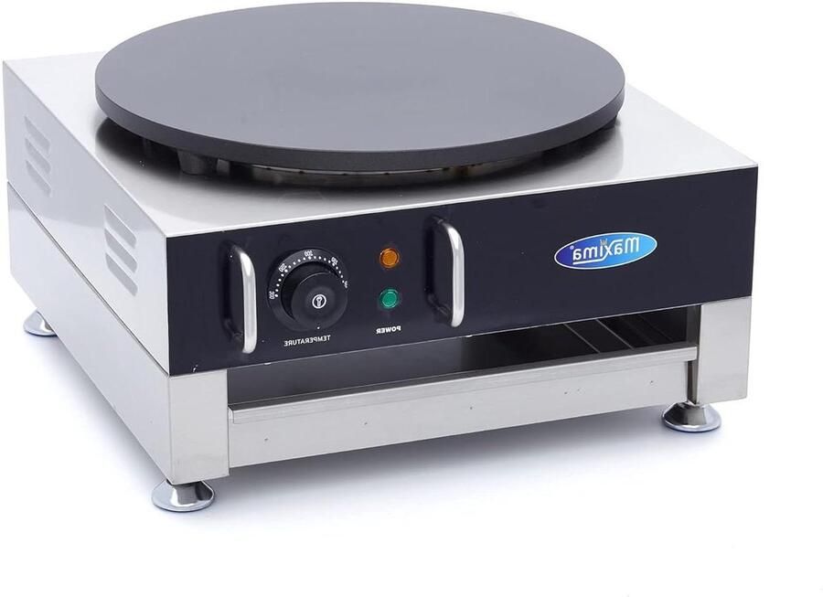 Crepe Bakplaat Pannenkoekenmaker Elektrisch Snelle Crepes Maken Met Beslagverdeler 40 cm RVS