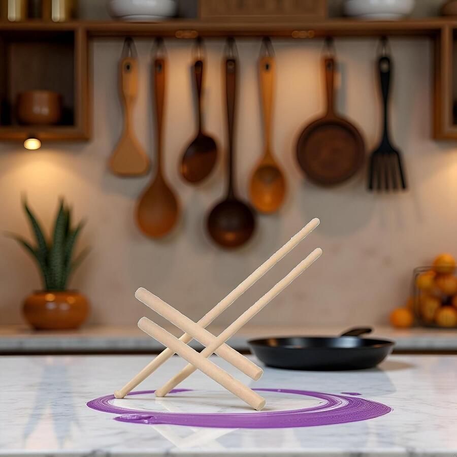 Crêpe Beslag Spreader Pannenkoek Tool Keuken Koken Praktische Behandeling 2 Stuks Hout