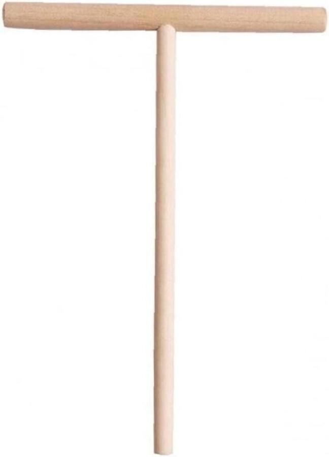 Crêpe Beslagspreider Pannenkoek spreider T-vorm Pannenkoeken Bakken Natuurlijk Hout 16 cm Beige