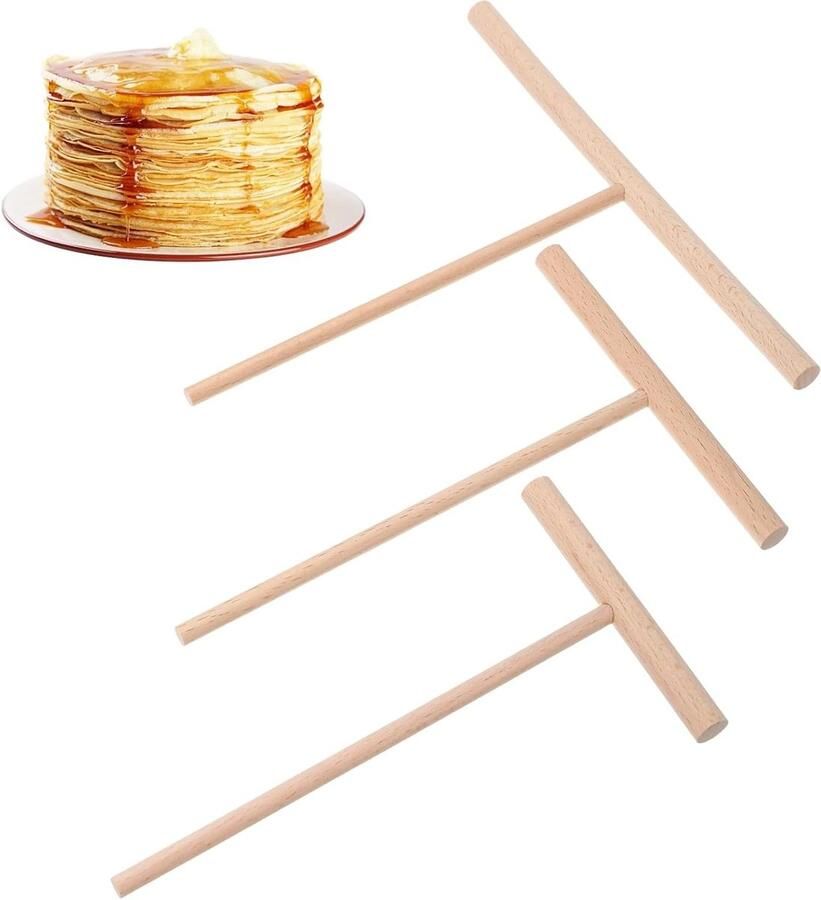 Crepe Divider Set van 3 Stuks T-vormige Pancakes Maken met Handige Accessoires voor Perfecte Pannenkoeken