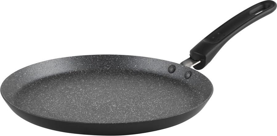 Crêpe- en Pannenkoekenpan Grote platte aluminium koekenpan met antiaanbaklaag 25 cm 9 8 inch metalen marmeren coating softgrip-handvat inductiekookplaat geschikt