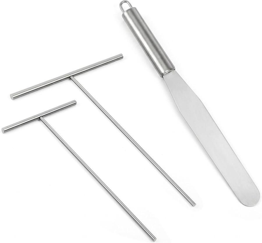 Crêpe Gereedschap Set Pannenkoeken Spreider Spatel Perfecte Pannenkoeken Maken Dubbele T-Vorm Spreiders