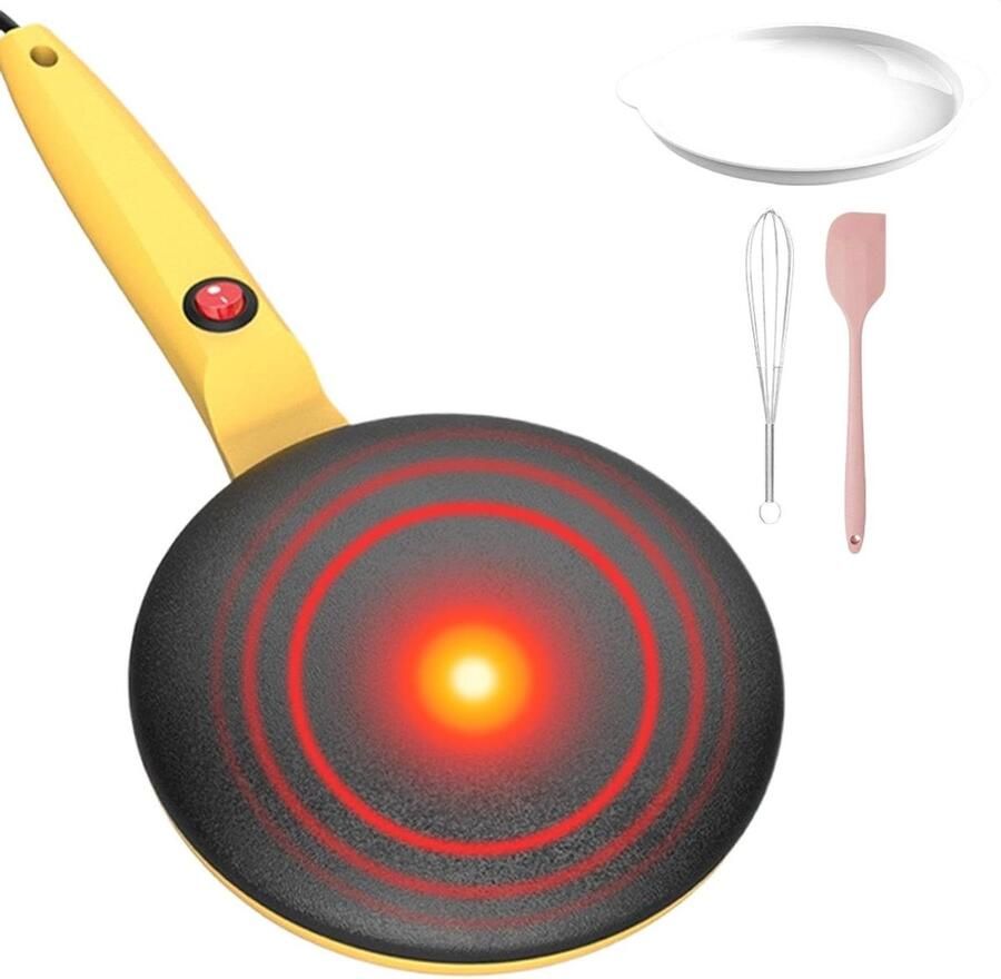 Crêpe Machine Pannenkoekenmaker Elektrisch Snelle Maaltijden Maken Automatische Temperatuurregeling 20 cm Diameter Rood