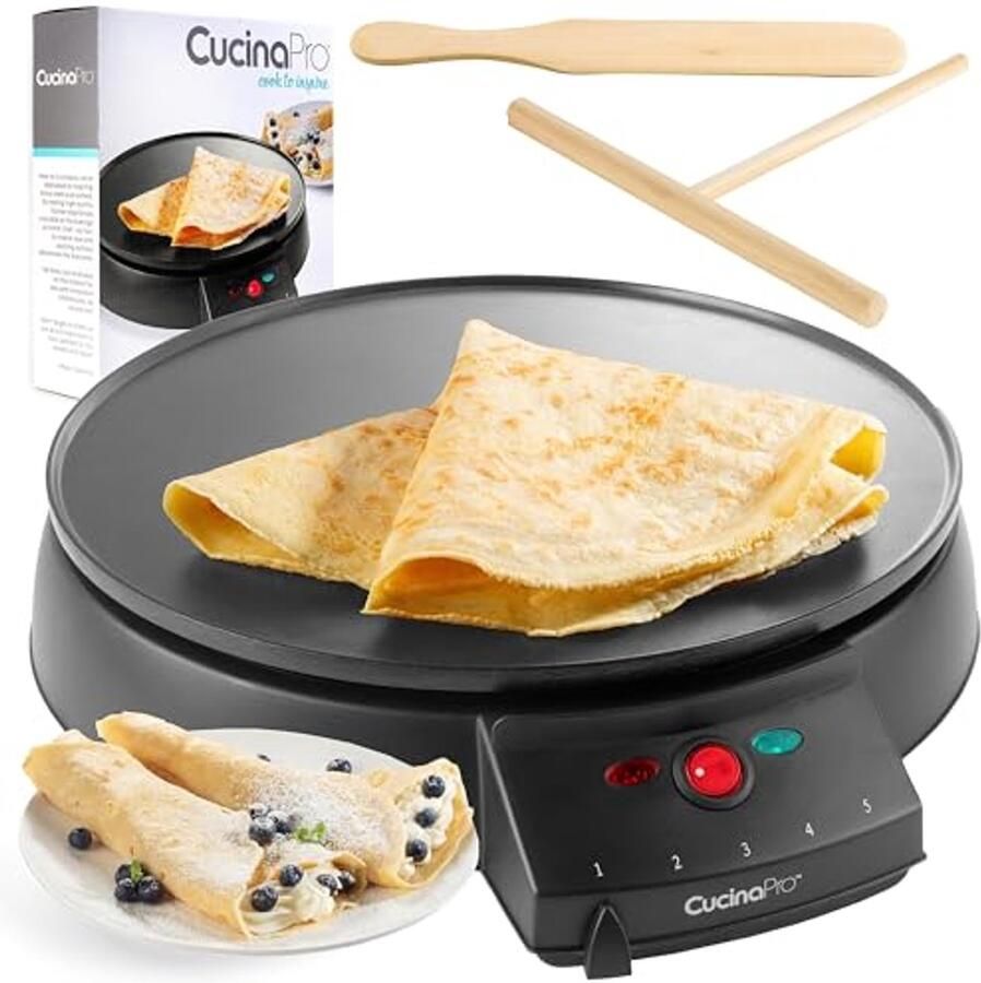 Crêpe Maker en Non-Stick Bakplaat Elektrische Crêpe Pan Met Handige Spreader