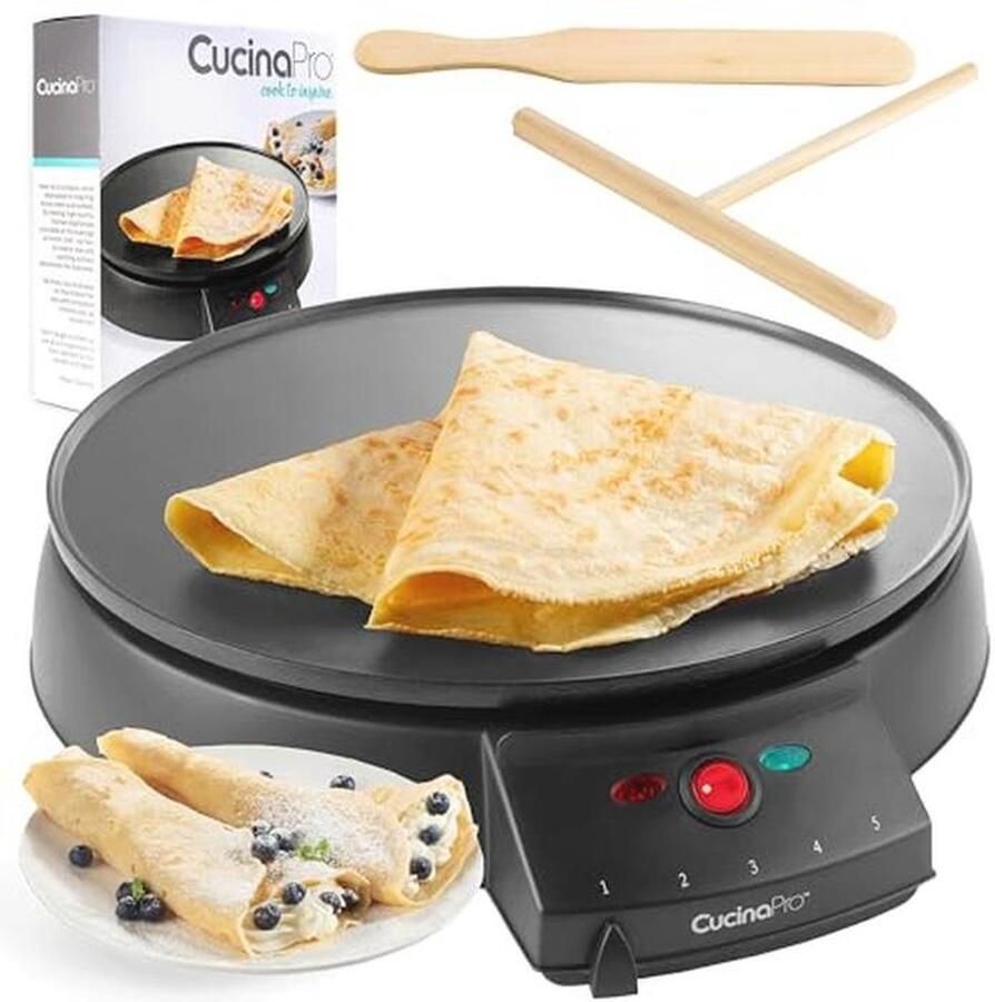Crêpe Maker en Non-Stick Bakplaat Elektrische Crêpe Pan Met Handige Spreader