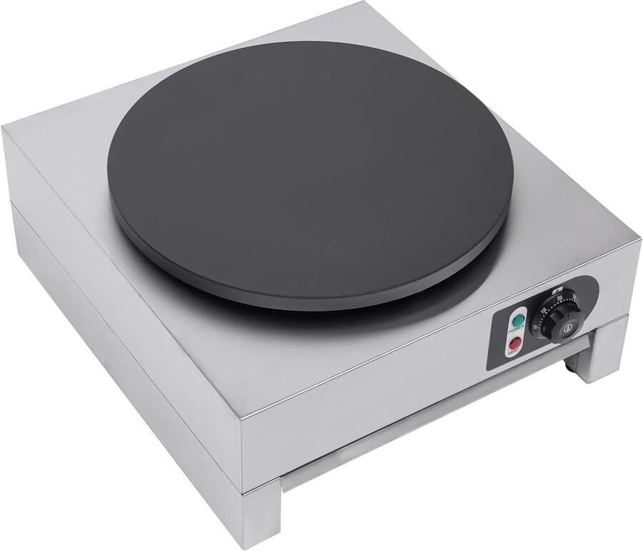 Crêpe Maker Pannenkoekenmachine Elektrisch Professioneel Gebruik 40cm Plaat 58x53x33 cm Zilver