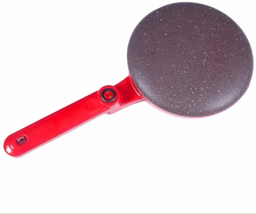 Crêpe Maker Pannenkoekenpan Elektrisch Snelle Snacks Maken Anti-aanbaklaag 20cm Diameter Wit Rood