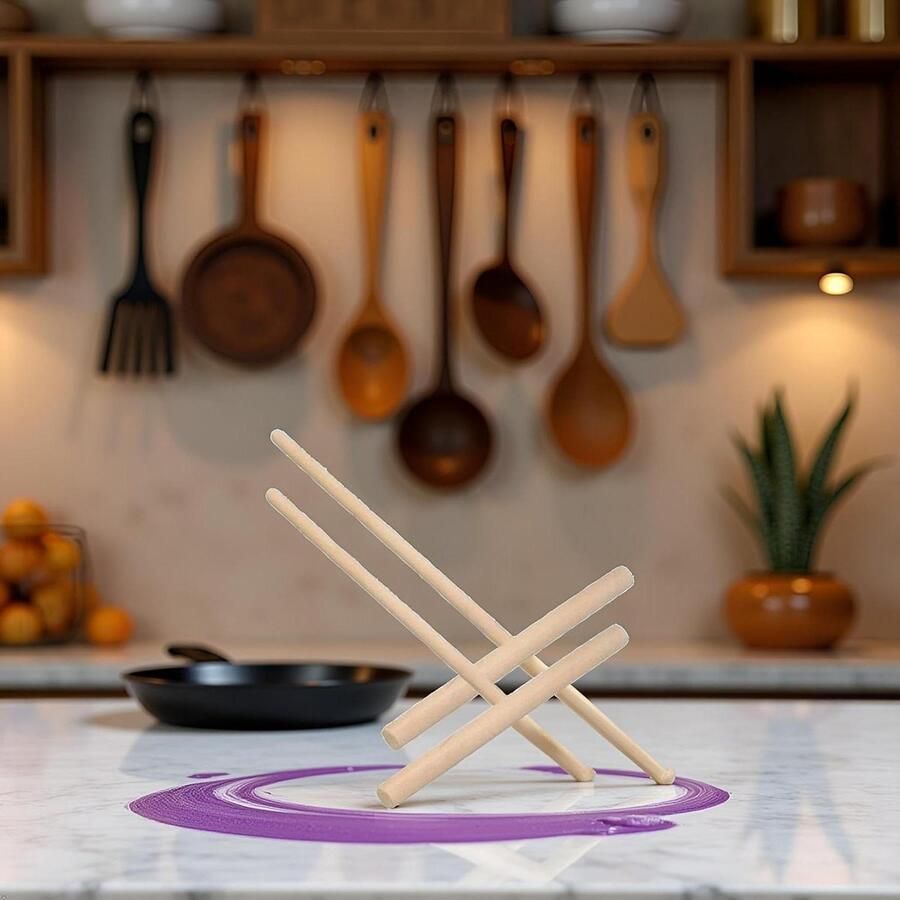 Crêpe Maker Set Pannenkoek Gereedschap Keuken Kookgerei Praktische Behandeling 2 Stuks Hout