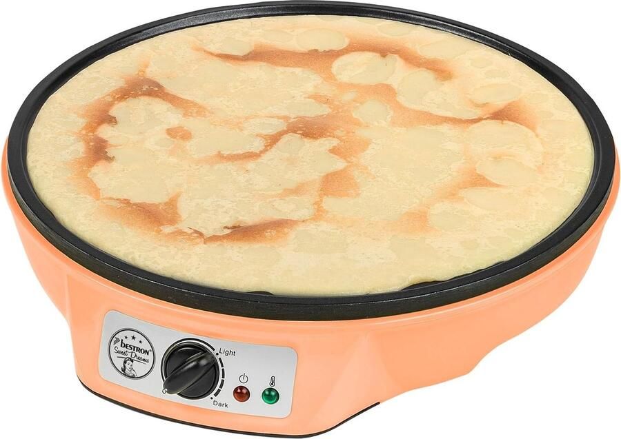 Crepe Maker voor crêpes met Ø 30cm pannenkoekenmaker incl. deegverdeler & crêpeskeerder met antiaanbaklaag & indicatielampje 1000 Watt Oranje