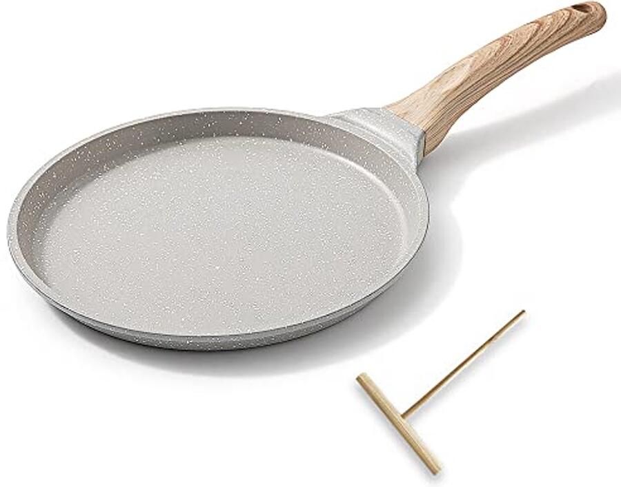 Crêpe Pan Pannenkoekenpan Koekenpan Ontbijt Bakken Antiaanbaklaag 20 cm Wit