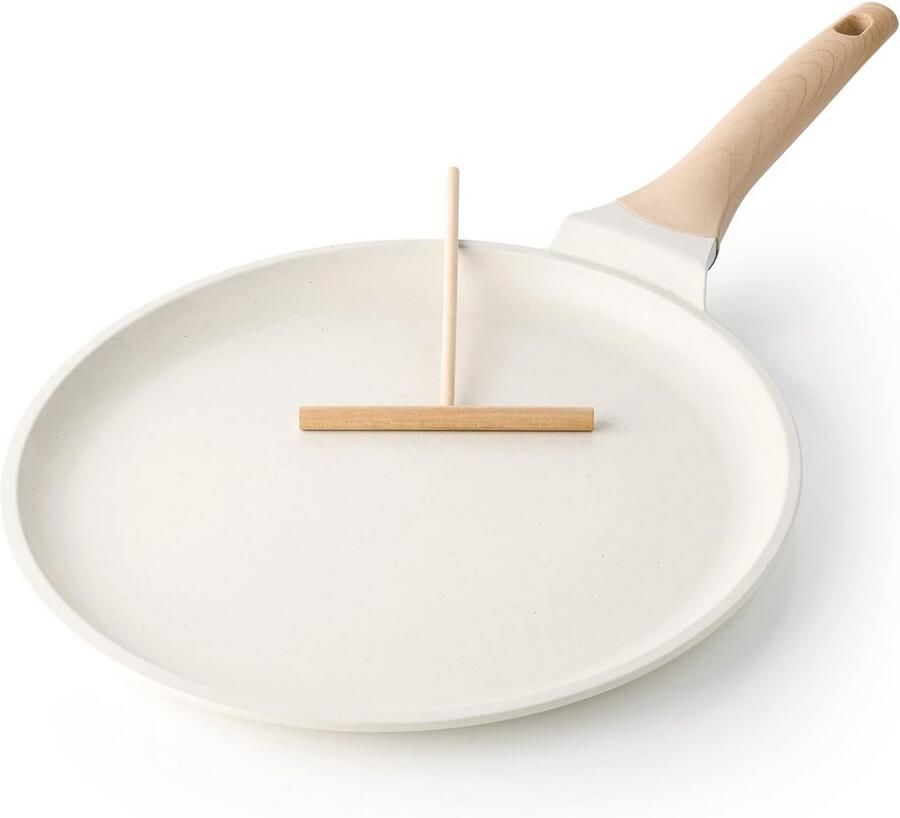 Crepe Pan 30cm Nonstick Dosa Pan met Spreader Graniet Coating Pancake Koekenpan voor Op het Fornuis Inductie Geschikt PFOA Vrij