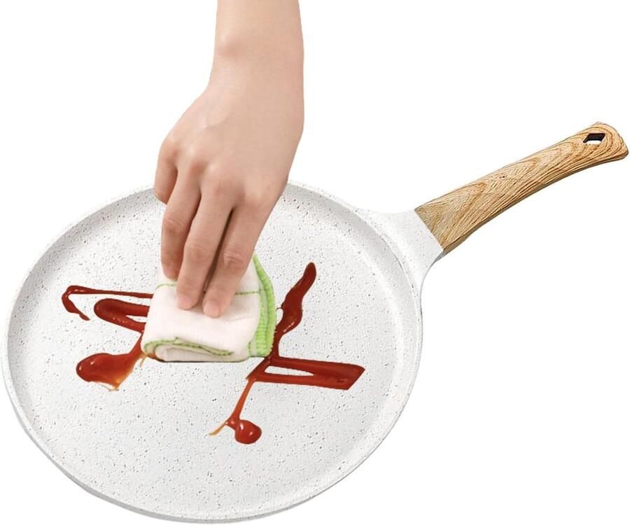 Crêpe Pan Bakplaat Koekenpan Ontbijt Bakken Antiaanbaklaag 24 cm Wit