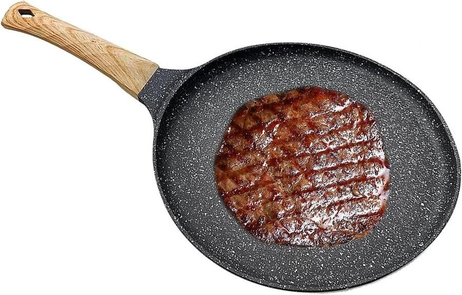 Crêpe Pan Koekenpan Ontbijt Bakken Antiaanbaklaag 24 cm Zwart