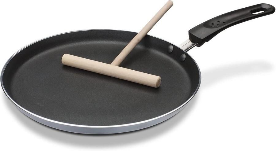Crêpe Pan met Spatel 26 cm Inductievriendelijk en Anti-aanbak