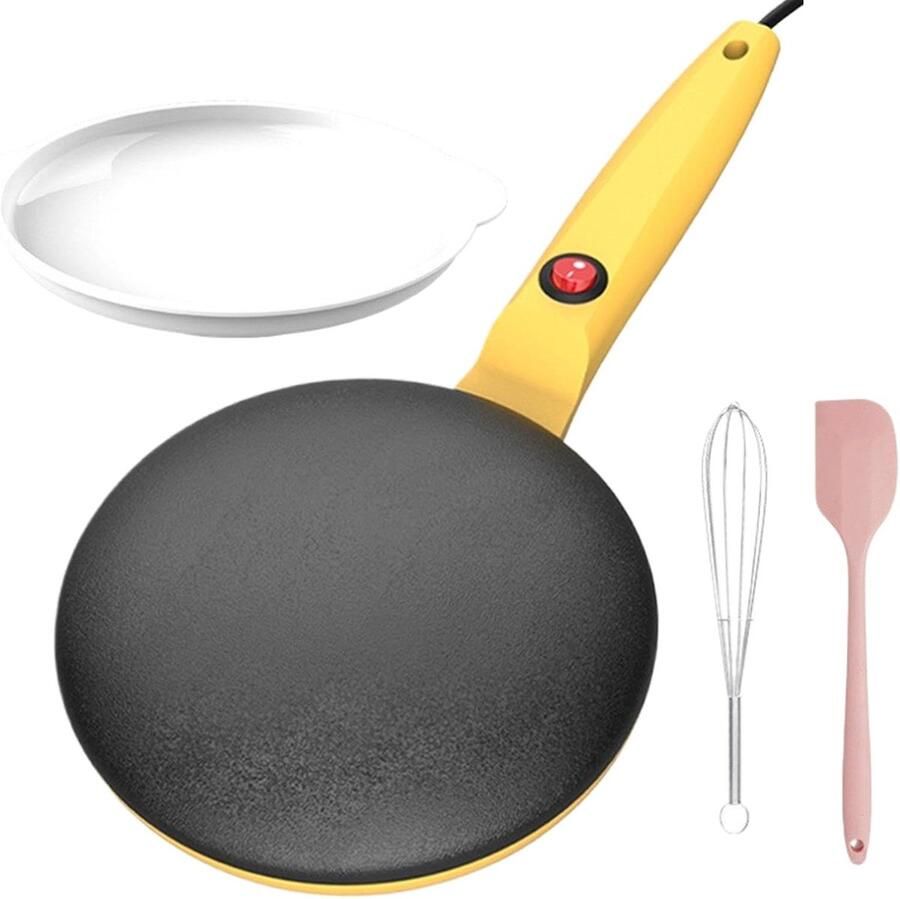 Pannenkoekenpan Crêpemaker Elektrisch Snel Pannenkoeken Maken Automatische Temperatuurregeling 78 inch Geel