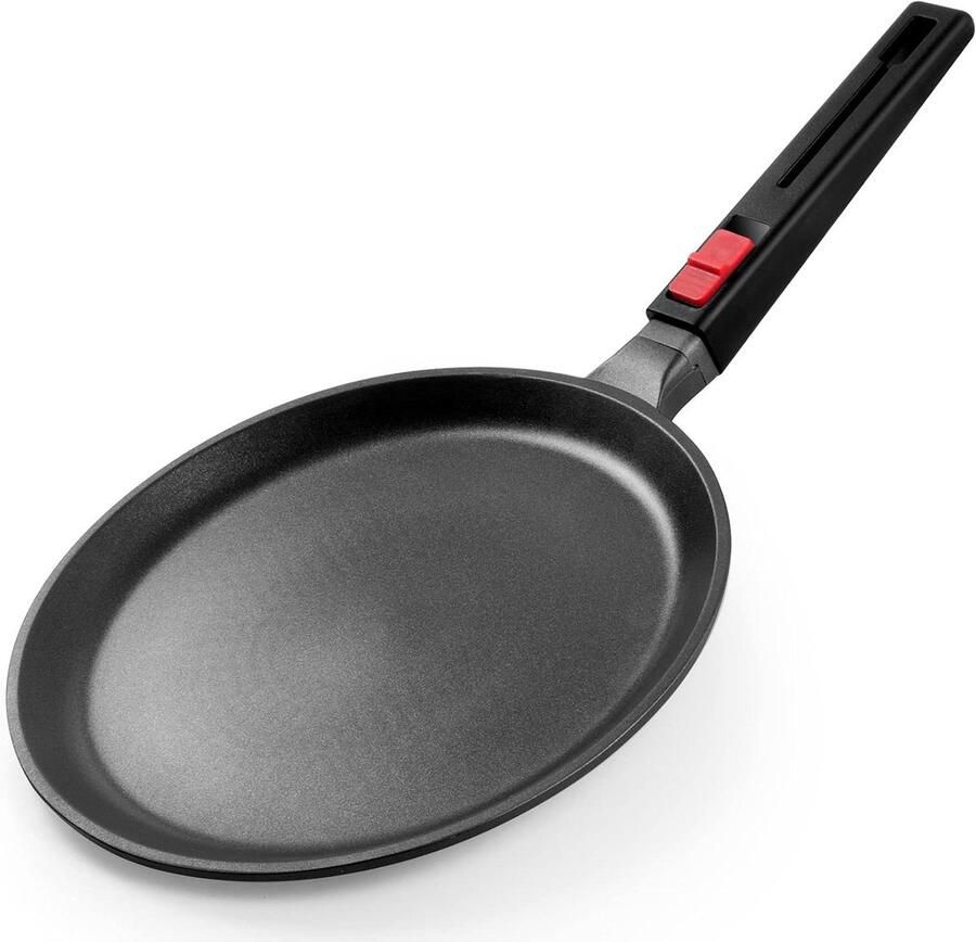 Crêpe pan Pannenkoekenpan Lekkere gerechten maken Afneembare handgreep 28 cm Zwart