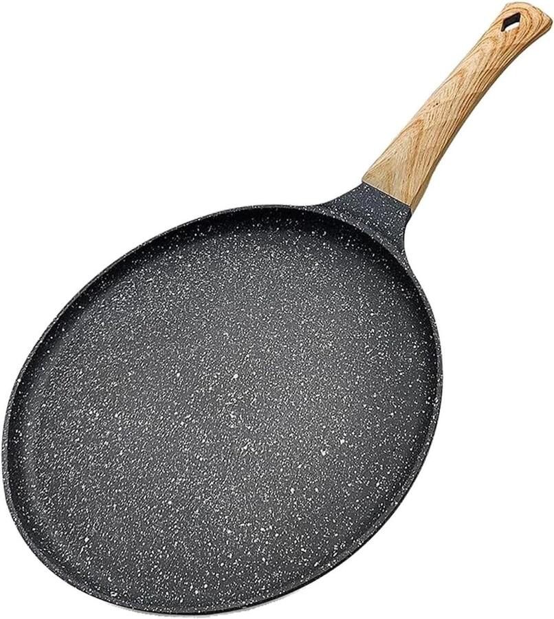 Crêpe Pan Pannenkoekenpan Omeletpan Ontbijt Maken Snelle Inductie Compatibel 24 cm Zwart