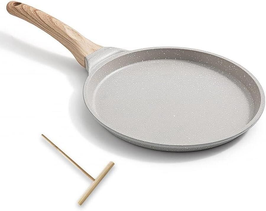 Crêpe Pan Pannenkoekenpan Koekenpan Ontbijt Bakken Antiaanbaklaag 20 cm Wit